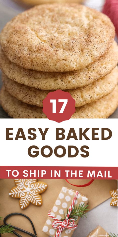 Ready to ship food to your loved ones? These are the best baked goods to mail! From cakes to cookies, these foods are perfect to ship! Best Baked Goods To Mail, Desserts To Ship Care Packages, Long Lasting Baked Goods, Cookies That Travel Well In The Mail, Mailing Baked Goods Care Packages, Non Refrigerated Baked Goods, Best Baked Goods For Gifts, Cookies That Mail Well, Easy To Ship Baked Goods