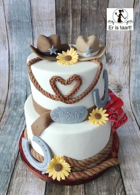 Country wedding cake - cake by Wilma Olivier Wedding Cakes Western, Wedding Cakes Country, Country Birthday Cakes, Western Birthday Cakes, Tractor Wedding, Country Wedding Cake, Cowboy Birthday Cakes, Western Wedding Cakes, Horse Birthday Cake