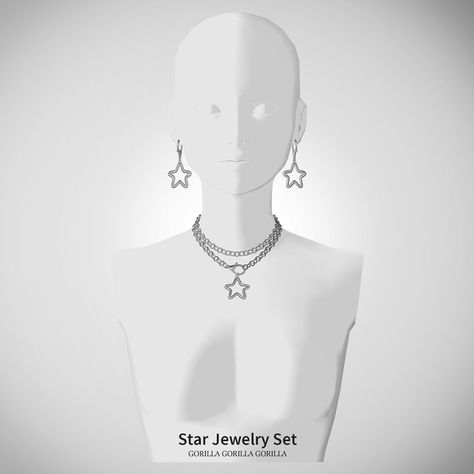 Star Jewelry Set | Patreon Earrings Sims 4, Sims 4 Pc, Sims Finds, Gorilla Gorilla, Sims 4 Piercings, Female Accessories, The Sims 4 Pc, Cc Clothes, Pelo Sims