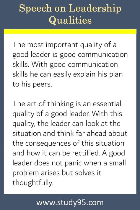 Hello Readers here you will read Speech on Leadership Qualities. A good leader cannot be just because of one or two qualities. Ssg Speeches, Leadership Qualities Student, Leadership Speech Student, How To Be A Good Leader, Short Speech For Students, Student Council Speech Examples, Qualities Of A Good Leader, Student Council Speech, Good Leadership Qualities