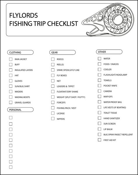 Fishing Trip Checklist: How To Put Together An Incredible Experience - Flylords Mag Fishing Trip Packing List, Fishing Checklist, Family Tree Album, Trip Planning Checklist, Trip Checklist, Trip Packing List, Fishing Basics, Fishing Backpack, Alaska Fishing