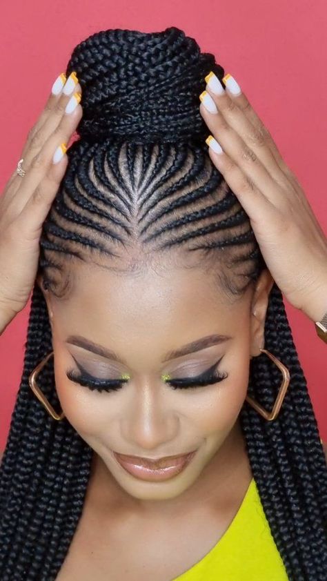 Corn Rolls And Box Braids, Latest Ghana Weaving Hairstyles 2024, Mwongezo Lines Hairstyles, African Braids Hairstyles 2024, Pencil Lines Braids Styles, Cornrow Ponytail With Curls, Abuja Lines Hairstyles Braids, Cornrows With Twists In The Back, Corn Rolls Braids Hairstyles Black Women