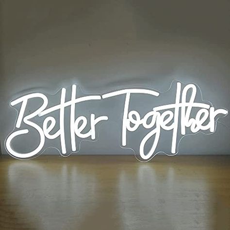 Better Together Neon Sign, Wall Decor Letters, Image Collage, Wall Decor Lights, Neon Sign Bedroom, Decorative Lights, Light Well, Light Letters, Bathroom Inspiration Decor