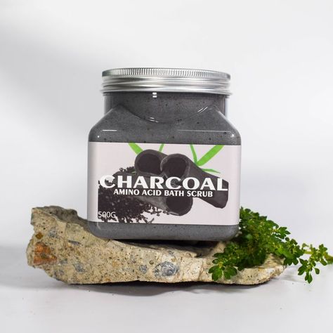 Charcoal Body Scrub, Organic Body Scrub, Bath Scrubs, Bamboo Charcoal, Exfoliating Scrub, Peach Mango, Activated Charcoal, Hair Growth Oil, Makeup Palette