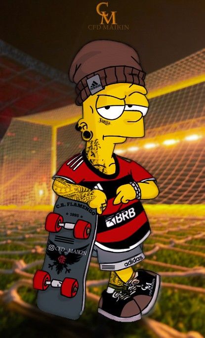 Flamengo, campo de futebol, skate, bola, Bart Simpsons Tumblr, Bart Drawings, Bart Simpson Tumblr, The Simpsons Theme, Bart Simpson Art, Old Cartoon Characters, Album Artwork Cover Art, Graffiti Wallpaper Iphone, Adidas Wallpapers