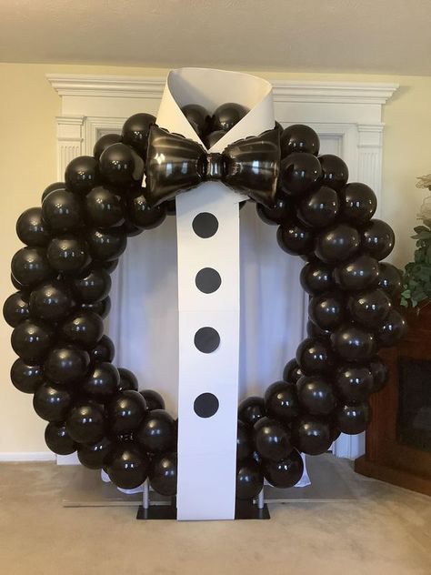 Balloon Artists | Issa BLACK TIE AFFAIR | Facebook Bow Tie Party Decorations, Black Tie Ball Decorations, Black Tie Bday Party, Black Tie Prom Theme, Black Tie Event Decor, Black Tie Birthday Party Ideas, Black Tie Party Decorations, Black Tie Theme Party, Black Tie Birthday Party