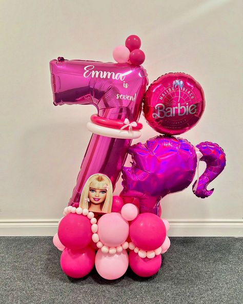 Barbie number stack! 💖 #partyideas #balloons #balloondecor #bubbleballoons #balloondecoration #birthdayparty #birthdaydecor #kentbusiness #londonbusiness #smallbusiness #smallbusinessowner #balloonideas #balloonstylist #balloondecorations #balloondesign #barbieballoons #barbieballoonstack Balloon Business Ideas, Barbie Balloon Garland, Balloon Stack, Balloon Business, Princess Theme Party, Bubble Balloons, Barbie Princess, Balloon Design, Number Balloons