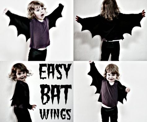 How to make bat wings for Halloween costume - mypoppet.com.au Bat Wings Costume, Bat Halloween Costume, Bat Costume, Diy Kostüm, Wings Costume, Diy Fairy, Fantasias Halloween, Fete Halloween, Diy Costumes