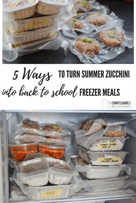 5 Ways to Turn Summer Zucchini into Back to School Freezer Meals Zucchini Patties Recipes, Zucchini Breakfast, Freezing Zucchini, Zucchini Patties, Summer Squash Recipes, Freezer Cooking Recipes, Summer Zucchini, Freezable Meals, Breakfast Meals