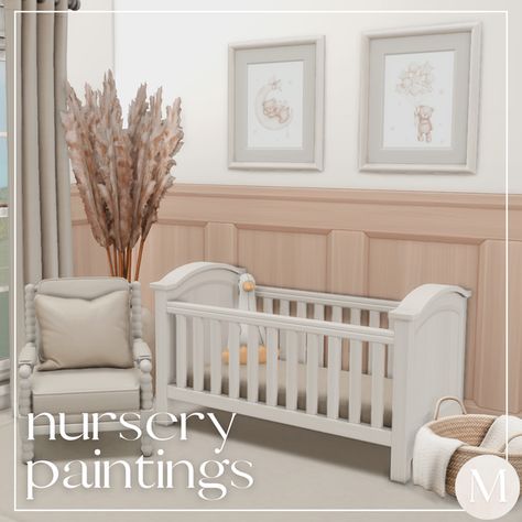 nursery paintings ♡ | Patreon Sims Nursery, Sims Family, Teddy Bear Nursery, Sims Baby, Cc Sims4, Sims Packs, Cc Furniture, Pc Build, Kids Room Furniture