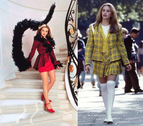 As fans of the iconic movie Clueless, we can't help but admire the fashion sense of the film's protagonist, Cher Horowitz, portrayed by Alicia Silverstone. Clueless Photoshoot, Extravagant Outfits, Movie Clueless, Clueless Aesthetic, Yellow Plaid Skirt, Cher Clueless, Alaia Dress, The 90s Fashion, Black Mary Jane Shoes