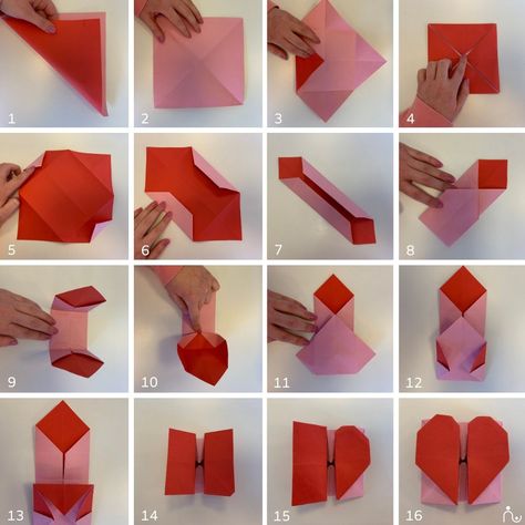 Cute Card Ideas For Valentines Day, Origami For Valentines Day, Cute Origami Easy Flower, Secret Message Origami, I Love You Origami, Cute Origami Gifts Valentines, Valentine Day Origami, Origami Valentine Card, Origami Heart With Message