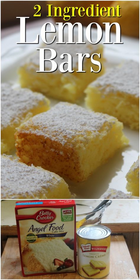 Lemon Cake Bars, Lemon Angel Food Cake, Angel Food Cake Desserts, Boxed Cake Mixes Recipes, Lemon Bars Easy, Easiest Recipes, Lemon Pie Filling, Angel Food Cake Mix Recipes, Pie Filling Recipes