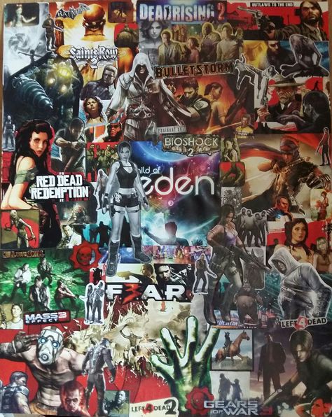 Xbox 360 Game Collage Gamer Header Twitter, Video Game Collage, Xbox 360 Aesthetic, Video Game Desktop Wallpaper, Old Video Game Wallpaper, Gaming Collage, Game Desktop Wallpaper, Republic Of Gamers Wallpapers Pc, Cartoon Video