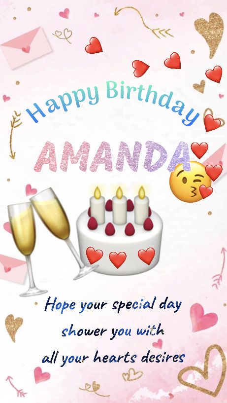 Happy Birthday Amanda, Birthday Wishes With Name, Birthday Wishes, Special Day, Happy Birthday, Birthday, Quick Saves