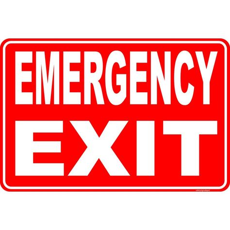 Post the 12 in. x 8 in. Plastic Red Emergency Exit Egress Sign in your workplace. The Emergency Exit sign will get the message across to your ... Fire Safety Preschool, Health And Safety Poster, Notebook Labels, Emergency Exit Signs, Door Texture, Car Sticker Design, Daily Progress, Safety Posters, Emergency Evacuation