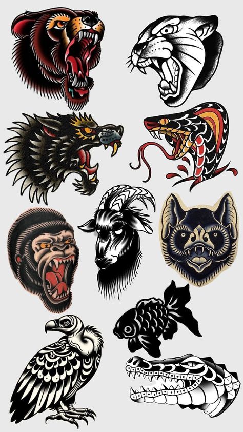 Traditional animal tattoo leg ideas Traditional Mountain Lion Tattoo, Old School Tattoo Jaguar, Traditional Tattoo Art Panther, American Traditional Luchador Tattoo, Jaguar Knee Tattoo, American Traditional Pop Culture Tattoo, American Traditional Panda Tattoo, American Traditional Hannya Mask, American Traditional Tattoo Art Men