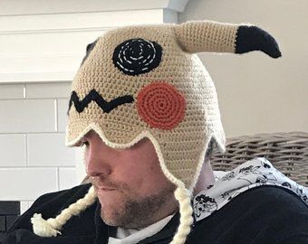 Mimikyu hat | Etsy Crochet Pattern Pokemon, Pokemon Go Trainer, Pokemon Crochet Pattern, Aesthetic Patterns, Pokemon Clothes, Crochet Pokemon, Hat Patterns Free, Crochet Aesthetic, Crochet Hat Free