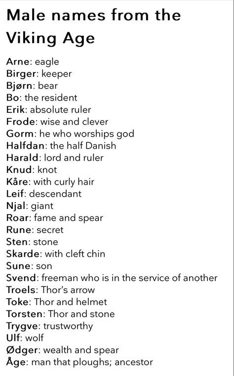 Fantasy Place Names Ideas, Nordic Names And Meanings, Dnd Last Names, Male Viking Names, Viking Names And Meanings, Norse Boy Names, Old Norse Names, Viking Baby Names, Medieval Names