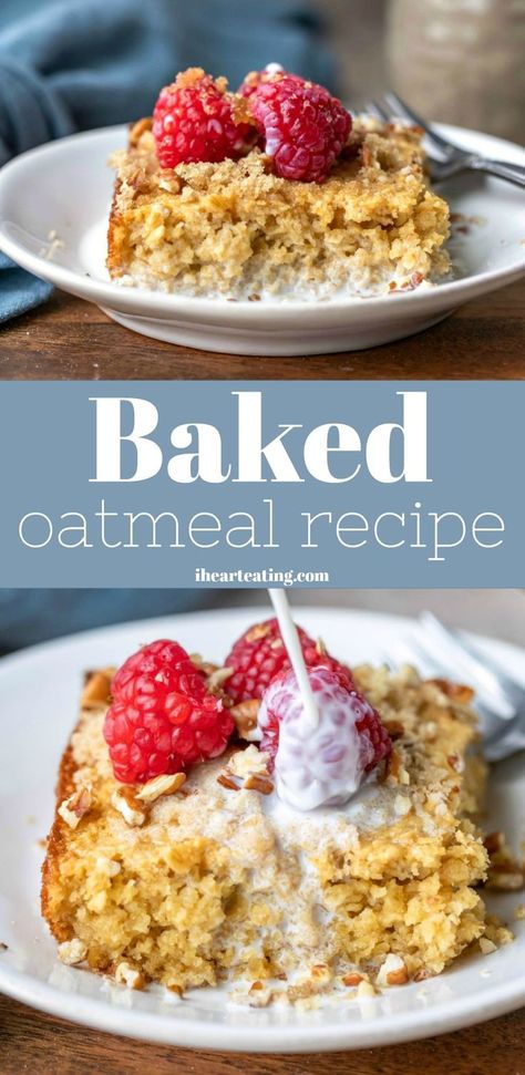 Baked Oatmeal Recipe Baked Oatmeal Base Recipe, Honey Baked Oatmeal, Baked Oatmeal Dairy Free, Eating Well Baked Oatmeal, Protein Oatmeal Bake Breakfast, Fluffy Baked Oatmeal, Moist Baked Oatmeal, Baked Oatmeal Recipes No Eggs, Baked Oatmeal With Egg Whites