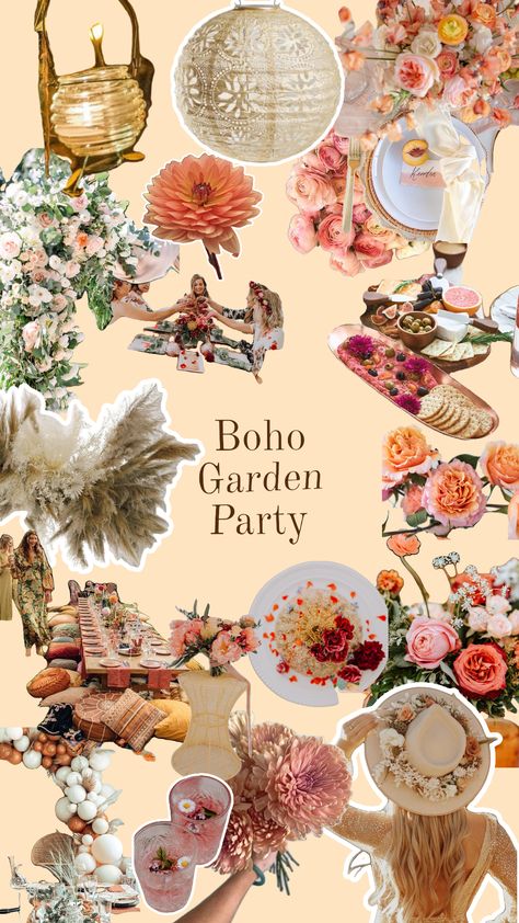 Bohemian Garden Party Decoration, Bachelorette Party Themes Boho, Bachelorette Shower Ideas, Garden Themed Bachelorette Party, Boho Garden Bridal Shower Ideas, Boho Floral Party, Trending Bachelorette Themes, Fairy Themed Bachelorette Party, Subtle Bachelorette Themes