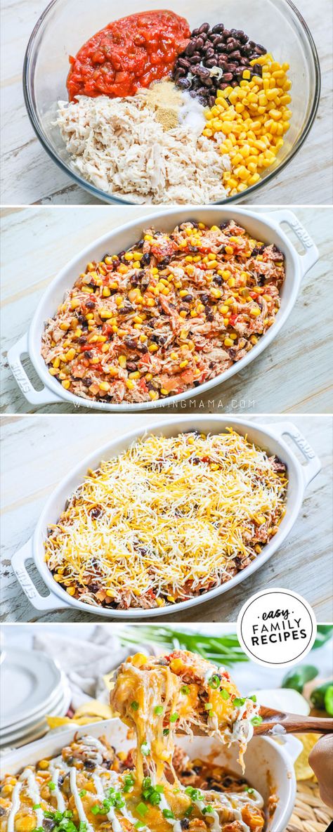 No Chicken Dinners, Easy Mexican Dishes With Chicken, Vegiterranean Recipes Easy Dinner, Go To Dinner Recipes, Quick Mexican Meals, Weekday Chicken Dinner Ideas, Healthy Family Friendly Dinners, Shredded Chicken Recipes Stovetop, Things To Make With Shredded Chicken