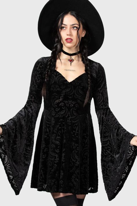 Lady Of Sorrows Dress | Killstar Baddie Costumes, Womens Velvet Dresses, Killstar Clothing, Killstar Dress, Lady Of Sorrows, Goth Things, Goth Clothes, Goth Glam, Vampire Goth