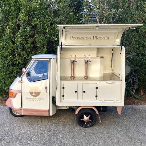 Our custom built Piaggio Ape serving Northern NSW & South-East QLD Mobile Bookshop, Prosecco Cart, Wine Truck, Cart Aesthetic, Prosecco Van, Wine And Paint Night, Mobile Cocktail Bar, Prosecco Bar, Italian Drinks