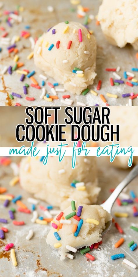 Egg Free Sugar Cookie Dough is exactly what the name states.. Sugar Cookie Dough without the eggs, so it is meant for eating!! Satisfy your sweet tooth in about 5 minutes with this recipe! |Cooking with Karli| #sugarcookiedough #eggfree #easy #dessert Cookie Dough Vegan, Pillsbury Sugar Cookie Dough, Cookie Dough For One, Edible Sugar Cookie Dough, Sugar Cookie Dough Recipe, Nutella Cookie, Cooking With Karli, Edible Cookie Dough Recipe, Quick Dessert Recipes