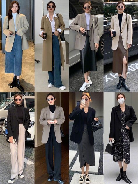 Uniqlo Winter Outfit Women, Asian Work Outfit, Outfit Cafe, Kulot Crinkle, Cullote Pants, Uniqlo Women Outfit, Korean Winter Outfits, Smart Casual Women Outfits, Outfit Korean Style