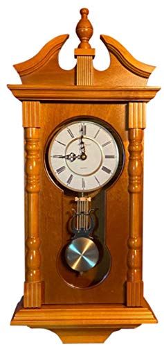 vmarketingsite Grandfather Wood Wall Clock with Westminster Chime. Pendulum Wood Traditional Clock. Makes a Great Hou... Chiming Wall Clocks, Carved Wood Wall Decor, Grandfather Clocks, Best Wall Clocks, Pendulum Wall Clock, Diy Clock Wall, Pendulum Clock, Wood Clocks, Wooden Wall Clock