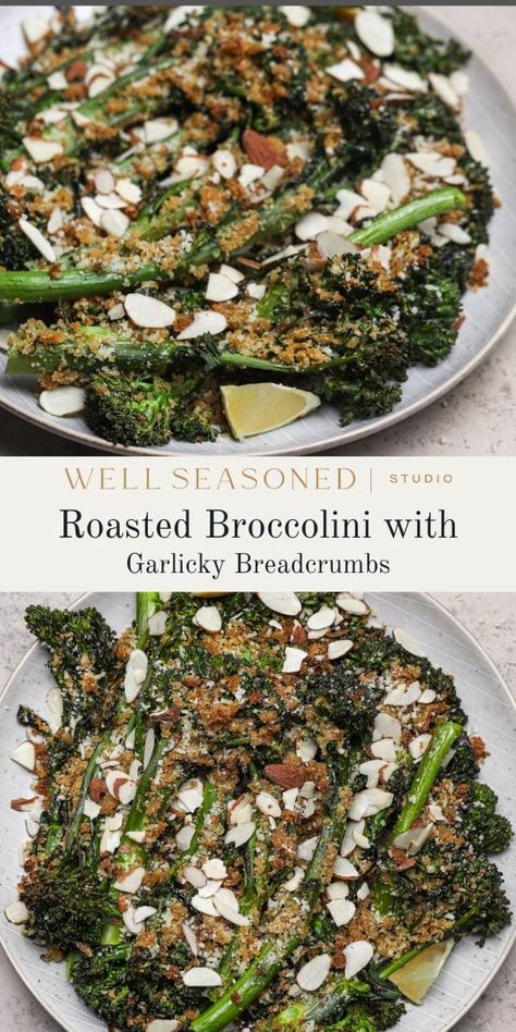 Brocolini Recipes Roasted, Broccolini Recipe Side Dishes, Brocollini Recipes, Roasted Broccolini Recipe, Brocolini Recipes, Broccolini Recipe, Vegetable Ideas, Breadcrumb Topping, Roasted Broccolini