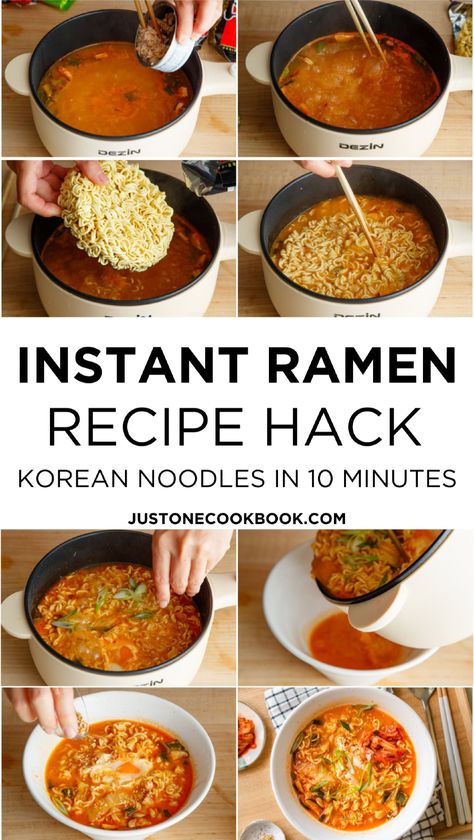 Looking for the best way to elevate your ramen? Try this instant ramen hack that’s ready in just 10 minutes! With ingredients like kimchi, green onions, and an egg, this recipe is perfect for a fast, hearty meal. Follow the simple steps to create the most flavorful instant ramen recipes easy to make at home. Get ready to impress with this delicious twist on a classic favorite! Easy Ramen Upgrade, Japanese Food Ramen, Best Way To Make Ramen Noodles, Kimchi Ramen Instant, Instant Ramen Upgrade, Ramen Hacks Instant, Maruchan Ramen Recipes, Instant Ramen Recipes, Tiktok Ramen Recipe