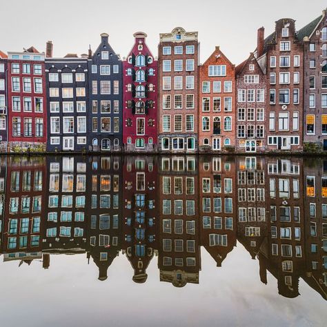 Houses In Amsterdam, Eindhoven Airport, Amsterdam Architecture, Row Of Houses, Amsterdam Houses, Dutch House, Amsterdam Canals, Canal House, Jeff Koons