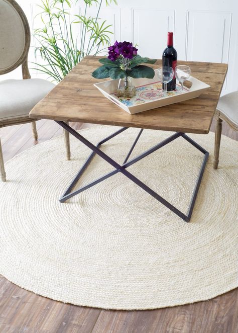 PRICES MAY VARY. SIZE: This handwoven jute area rug is 5 Feet Round. We have many more sizes for you to choose from. BEAUTIFUL & VERSATILE: The perfect combination of style and durability, our jute rug bring home effortless sophistication. This rug is versatile enough to be used alone or as a base for layering. The perfect rug to polish off your living room, bedroom or foyer. A braided texture creates the perfect casual, coastal, farmhouse, or global look and feel. QUALITY WORK: At Frelish we be Circle Rugs, Natural Fiber Carpets, Mandala Rug, Oval Area Rug, Jute Round Rug, Rug Circle, Meditation Mat, Jute Carpet, Jute Area Rugs