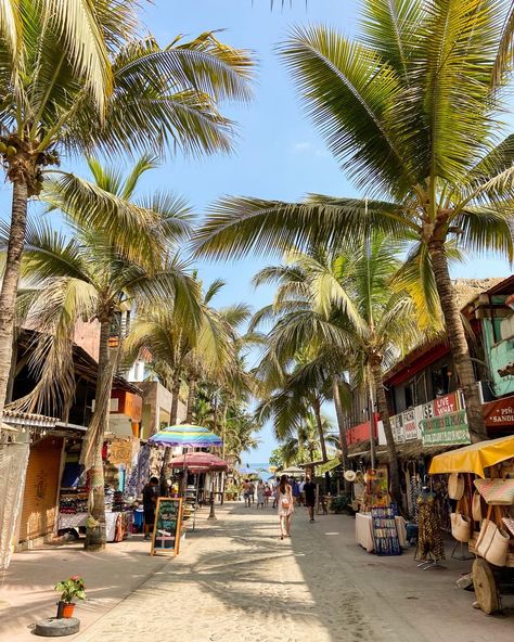 mexico, sayulita, beach town, palm trees, vacation spot, colorful, summer, ocean Mexico Vacation, Cancun Mexico, Dream Travel Destinations, Future Travel, Vacation Places, Beach Town, Beautiful Places To Travel, Mexico Travel, Travel Inspo