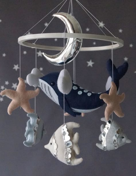 Nautical Mobile, Whale Mobile, Crib Mobiles, Nursery Blue, Baby Mobil, Nautical Nursery Decor, Resin Creations, Baby Mobiles, Ocean Nursery