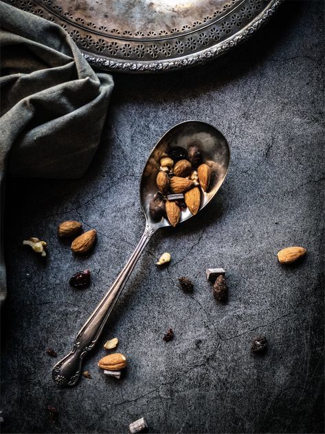 #darkfood #darkfoodphotography #foodphoto #moody #darkphoto #silverware #tablesetting #almonds #oceanstudiofl #vintageflatware #silverware #silverplate #silverspoon Low Key Food Photography, Silverware Photography, Dark Food, Dark Food Photography, Plastic Silverware, Vintage Flatware, Vintage Silverware, Silver Spoon, Silver Spoons