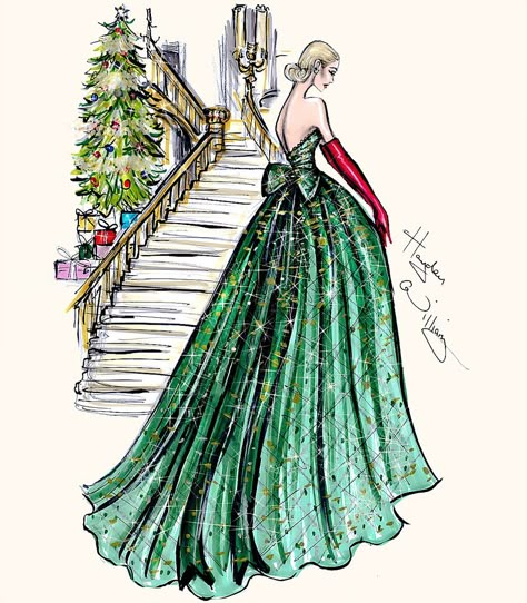 https://flic.kr/p/pAdrAk | Festive Couture 2014 by Hayden Williams | Merry Christmas Flickr buds!! Hayden Williams Illustrations, Hayden Williams Fashion, Couture 2014, Beauty Drawings, Hayden Williams, Paper Fashion, Design Moda, Christmas Illustrations, Fashion Drawings