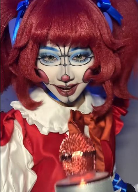 Female Foxy Fnaf Cosplay, Cosplay Ideas Fnaf, The Amazing Digital Circus Cosplay, Circus Baby Makeup, Fnaf Makeup Looks, Golden Freddy Cosplay, Circus Baby Cosplay, Lolbit Cosplay, Halloween Costumes Clown