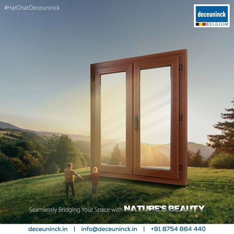 Experience a deeper connection with nature right from the comfort of your home. Our eco-friendly windows bring the beauty of the outdoors inside, allowing you to bask in the purest essence of nature. Feel the gentle harmony of natural light streaming through. #SayYesToSustainability #SayYesToEnergySavings #SayYesToDeceuninck #SayYesToDeceuninck #deceuninck #deceuninckindia #deceuninckgroup #upvcwindowsanddoors #TheColoursofNature #HighQuality #NoiseInsulation #Thermalinsulation #ColourVariety Window Creative Ads, Pvc Windows Design, Door Creative Ads, Window Ads, Upvc Door, Window Brands, Etched Glass Door, Steel Doors And Windows, Water Branding