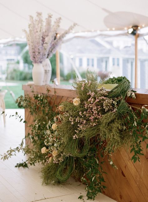 Wedding Bar Floral Installation, Bar Floral Installation, Chatham Bars Inn Wedding, Chatham Bars Inn, Floral Installation, Floral Trends, European Wedding, Living Coral, Organic Wedding