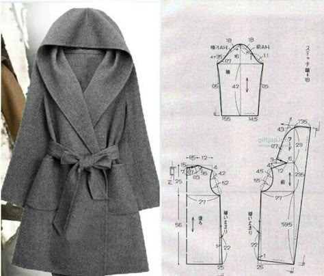 Pola Blus, Sewing Coat, Detail Couture, Projek Menjahit, Japanese Sewing Patterns, Coat Pattern Sewing, Pattern Dress Women, Sewing Clothes Women, Fashion Design Patterns