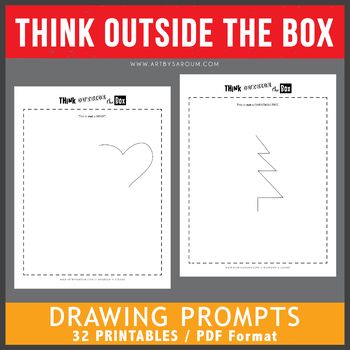 Think Outside The Box Drawing Worksheets & Teaching Resources | TpT Challenge Activities, Box Drawing, Beginners Drawing, Learning Corner, Box Challenge, Hundreds Chart, Writing Rubric, Challenges Activities, Leadership Lessons