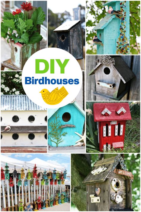 Simple Bird Houses Diy, Birdhouse Decorating Ideas, Painting Birdhouses Ideas Simple, Diy Birdhouse Ideas, Birdhouse Diy, Birdhouse Plans, Diy Birdhouse, Wood Rosettes, Backyard Birds Feeders