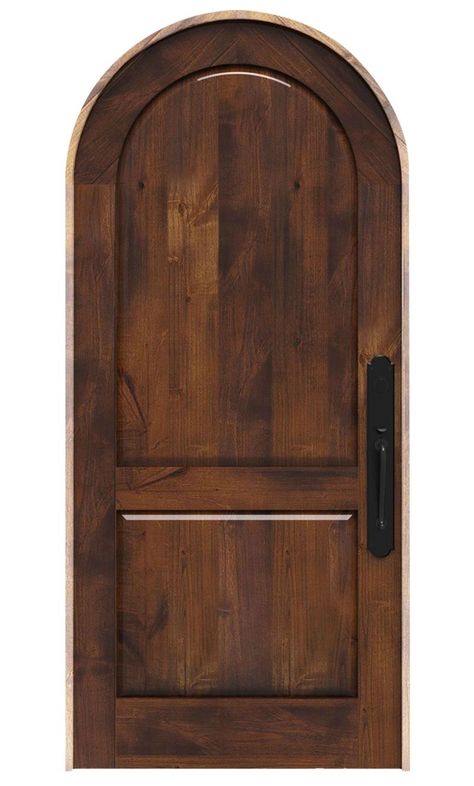 Single Arched Front Door Solid Wood, Spanish Doors Interior, Arch Doors Interior, Round Door Design, Wood Door Exterior, Tuscan Villa Interior Decor, Mediterranean Door, Architectural Arches, Cottage Front Door