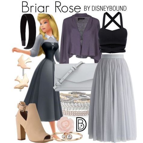 Briar Rose by leslieakay on Polyvore featuring Manila Grace, Chicwish, Vera Bradley, Olive Yew, Stella & Dot, LC Lauren Conrad, L. Erickson, disney, disneybound and disneycharacter Disney Character Outfits, Disney Princess Outfits, Costume Disney, Disney Themed Outfits, Cute Disney Outfits, Everyday Cosplay, Disney Inspired Fashion, Disney Bounding, Character Inspired Outfits