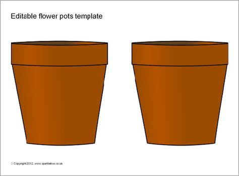 Editable flower pots template (SB7955) - SparkleBox Laminate Flowers, Flowerpot Template Printable, Flower Pot Stencil, Flower Pot Printable, Small Flower Template Free Printable, Flower Pot Card Template, Pot Template, Ks1 Classroom, Plant Bugs