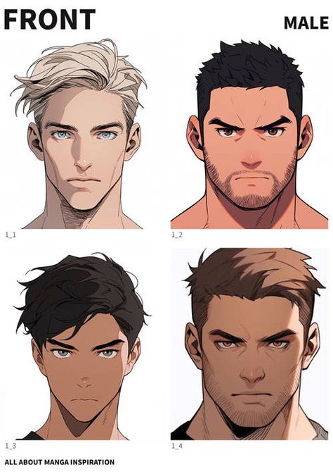 Male Face Features Drawing, Male Character Design Short Hair, Comic Male Face, Guy Looking Down Drawing, Male Face Anatomy Reference, Male Haircut Reference, How To Draw Male Face Step By Step, Male Face Poses Drawing, Male Face Structure Drawing