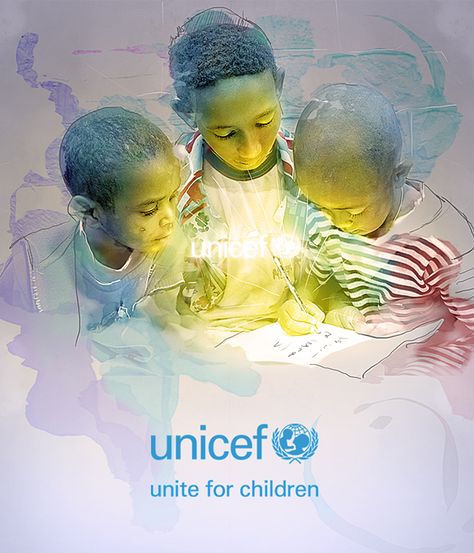 UNICEF on Behance Unicef Aesthetic, Unicef Poster, Charity Work Aesthetic, Unicef Volunteer, Children Graphic Design, English Photo, Detergent Powder, Technology Posters, Poster Template Design